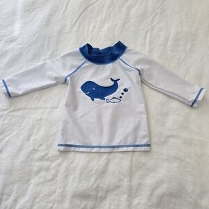 Target Kids Swim Rashguard - Blue and White Whale Design